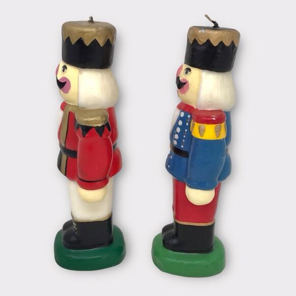 Boston Warehouse 8" Candles Set of 2 Nutcracker Christmas Holiday Red & Blue - Picture 4 of 8